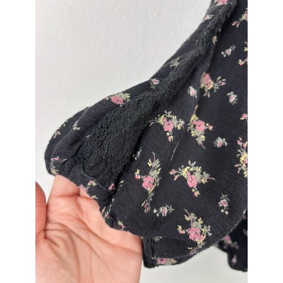 Ralph Lauren Denim and Supply women's medium black floral kimono sleeve blouse - Picture 5 of 9